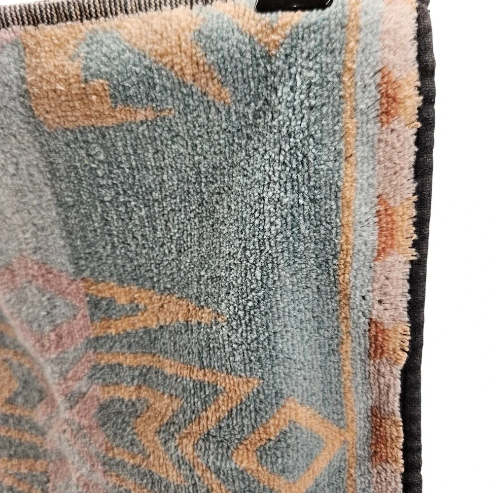 Cotton Aztec Print Wash Cloth Pre‎ Owned Vintage Turquoise Orange Pink No Tag